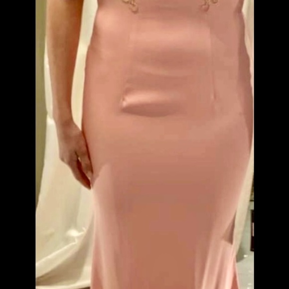 Evening Gown Party Dress Prom dress pink backless size small NWT unaltered silk - Picture 6 of 6